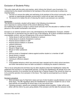 Exclusion of Students Policy
