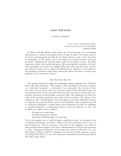 LOGIC FOR DOGS I owe it was a dangerous project, And you have