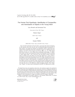 The Human First Hypothesis: Identification of Conspecifics and