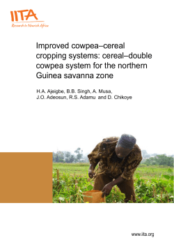 Improved cowpea&ndash;cereal cropping systems: cereal&ndash;double cowpea