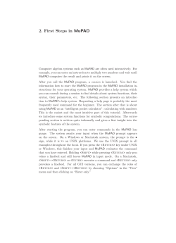 2. First Steps in MuPAD