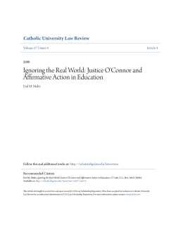 Justice O`Connor and Affirmative Action in Education