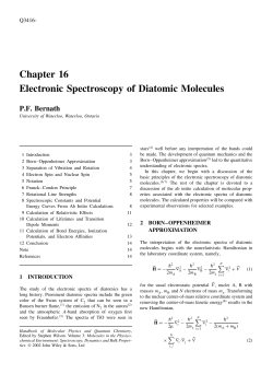 Chapter 16 Electronic Spectroscopy of Diatomic Molecules PF Bernath
