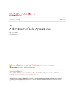 A Short History of Early Digestion Trials