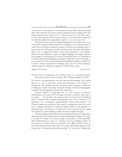 Predestination: The American Career of a Contentious Doctrine