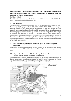 Interdisciplinary and linguistic evidence for Palaeolithic