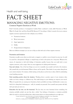 Managing Negative Emotions