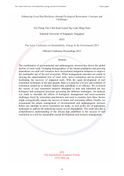 Enhancing Coral Reef Resilience through Ecological Restoration