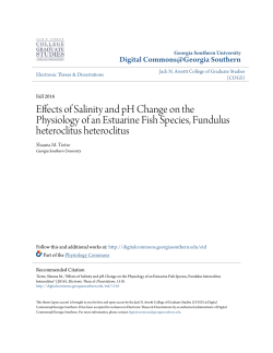 Effects of Salinity and pH Change on the Physiology of an Estuarine