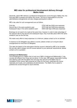 MEI rates for professional development delivery through Maths Hubs