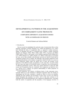 developmental patterns in the acquisition of complement clitic
