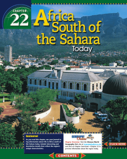 Chapter 22: Africa South of the Sahara Today
