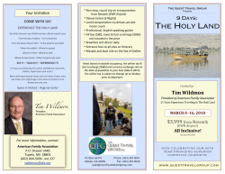 Print Brochure - Tim Wildmon`s Holy Land Tour