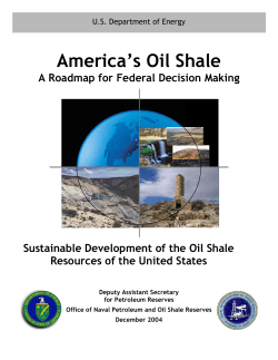 America`s Oil Shale A Roadmap for Federal Decision Making