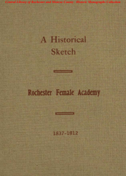 A Historical Sketch Rochester Female Academy