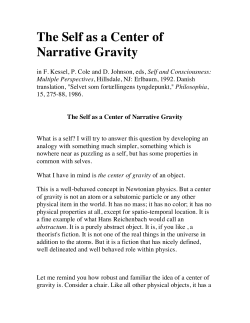 The Self as a Center of Narrative Gravity