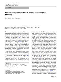 Preface: integrating historical ecology and ecological modeling