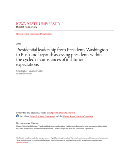Presidential leadership from Presidents Washington to Bush and