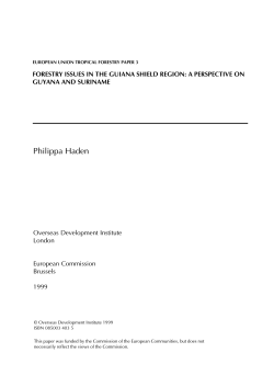 Forestry Issues in the Guiana Shield Region
