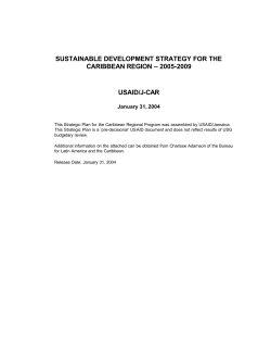 Sustainable development strategy for the Caribbean Region