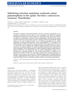 Molecular Ecology 20:206-218 - College of Natural Resources