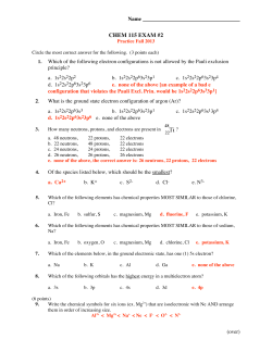 CHEM 115 EXAM #2