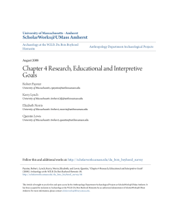 Chapter 4 Research, Educational and Interpretive Goals