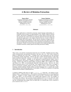 A Review of Relation Extraction