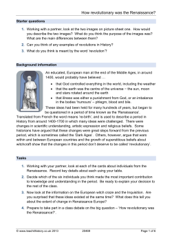 How revolutionary was the Renaissance?