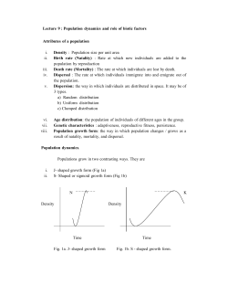 Lecture 9 : Population dynamics and role of biotic factors Attributes