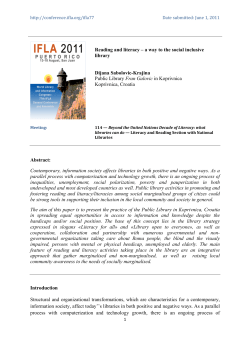 Reading and literacy: a way to the social inclusive library