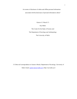 Are norms of disclosure of online and offline personal information