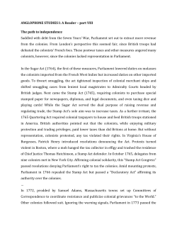 ANGLOPHONE STUDIES I: A Reader &ndash; part VIII The path to