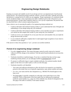 Engineering Design Notebooks