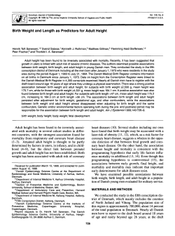 Birth Weight and Length as Predictors for Adult Height
