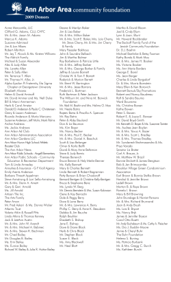 2009 Donors - Ann Arbor Area Community Foundation