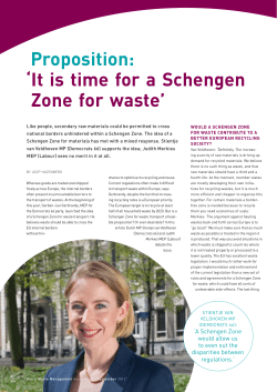 Proposition: ` It is time for a Schengen Zone for waste`