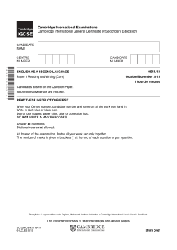 0511/13 Cambridge International Examinations