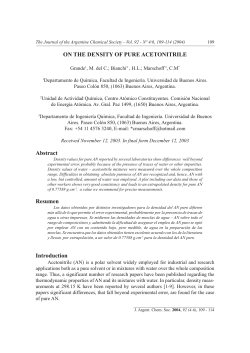 ON THE DENSITY OF PURE ACETONITRILE