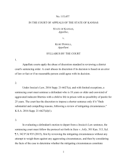 1 No. 115,457 IN THE COURT OF APPEALS OF THE STATE OF