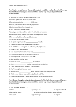 Part I Use the correct form of the words in brackets