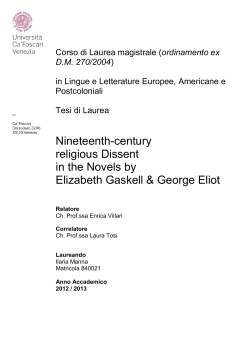 Nineteenth-century religious Dissent in the Novels by Elizabeth
