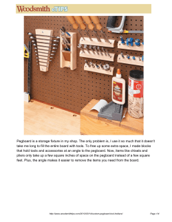 Pegboard is a storage fixture in my shop. The only
