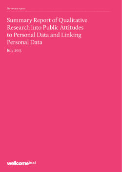public attitudes to personal data and linking