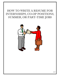 HOW TO WRITE A RESUME FOR INTERNSHIPS, CO