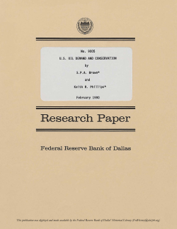 US Oil Demand and Conservation