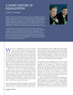 a short history of equalization - Institute for Research on Public Policy