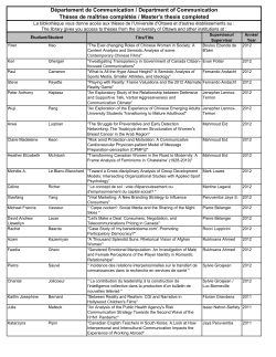 D&eacute;partement de Communication / Department of Communication