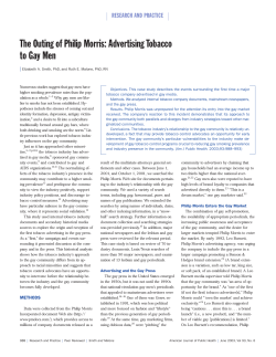 The Outing of Philip Morris: Advertising Tobacco to Gay Men