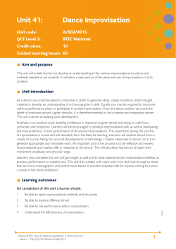 Unit 41: Dance Improvisation